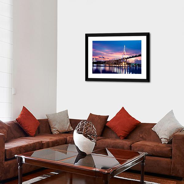 Bhumibol Bridge Canvas Wall Art-3 Horizontal-Gallery Wrap-25" x 16"-Tiaracle
