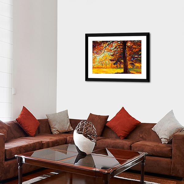 Big Tree In Autumn Canvas Wall Art-3 Horizontal-Gallery Wrap-25" x 16"-Tiaracle