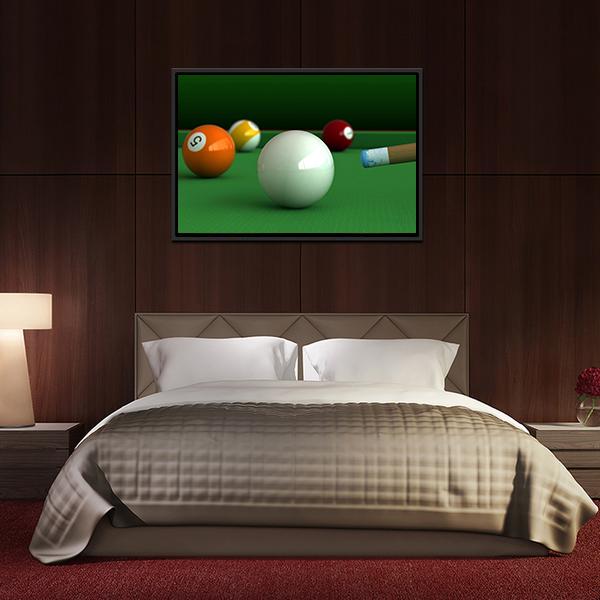 Billiard Balls And Table Canvas Wall Art-3 Horizontal-Gallery Wrap-25" x 16"-Tiaracle