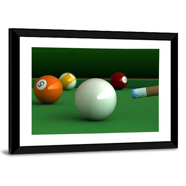 Billiard Balls And Table Canvas Wall Art-3 Horizontal-Gallery Wrap-25" x 16"-Tiaracle