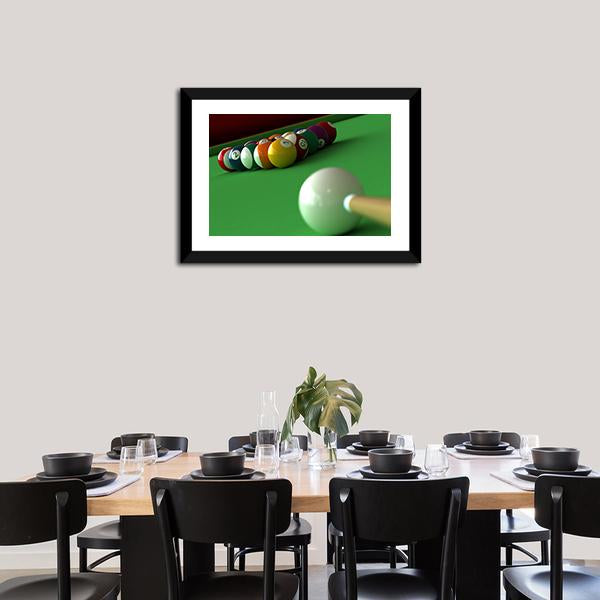 Billiard Balls & Table Canvas Wall Art-3 Horizontal-Gallery Wrap-25" x 16"-Tiaracle