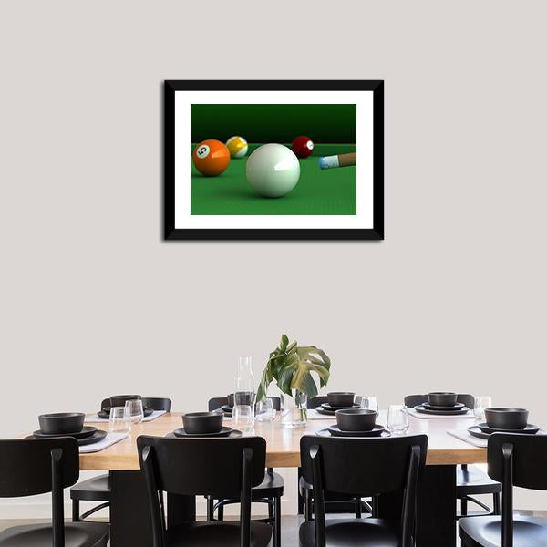 Billiard Balls And Table Canvas Wall Art-3 Horizontal-Gallery Wrap-25" x 16"-Tiaracle