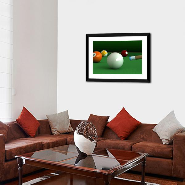 Billiard Balls And Table Canvas Wall Art-3 Horizontal-Gallery Wrap-25" x 16"-Tiaracle