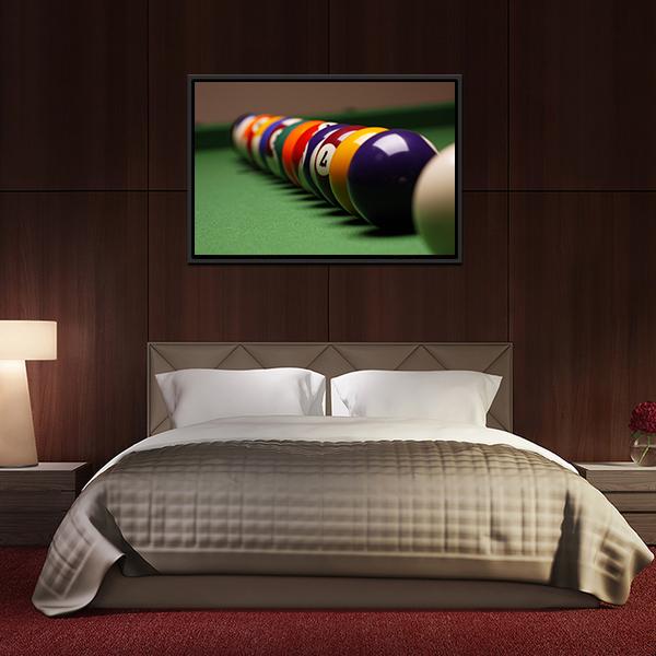 Billiard Balls In A Row Canvas Wall Art-3 Horizontal-Gallery Wrap-25" x 16"-Tiaracle