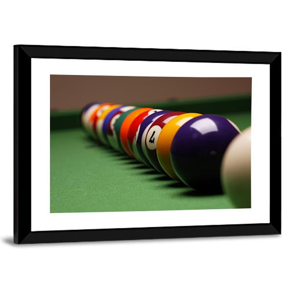 Billiard Balls In A Row Canvas Wall Art-3 Horizontal-Gallery Wrap-25" x 16"-Tiaracle