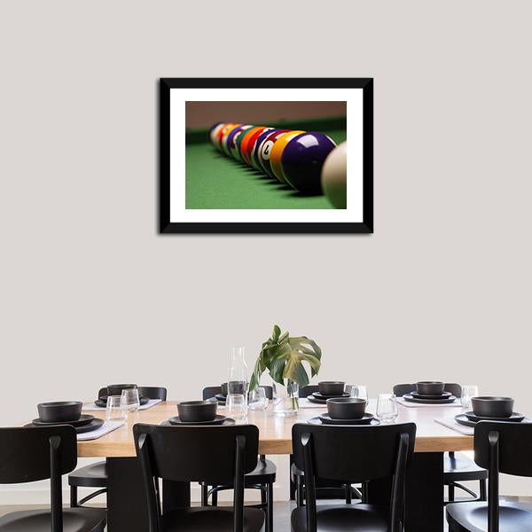 Billiard Balls In A Row Canvas Wall Art-3 Horizontal-Gallery Wrap-25" x 16"-Tiaracle