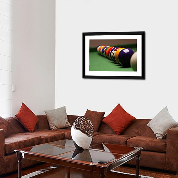 Billiard Balls In A Row Canvas Wall Art-3 Horizontal-Gallery Wrap-25" x 16"-Tiaracle