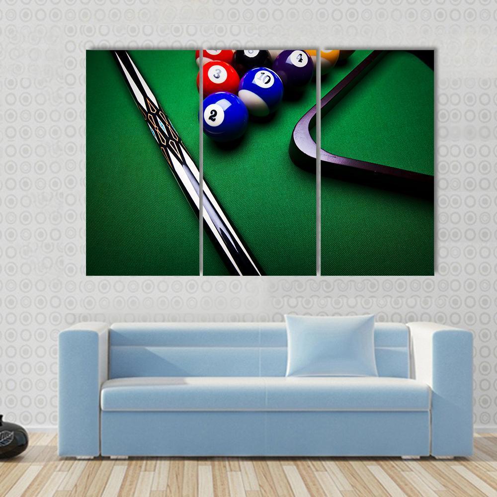 Billiard Balls Canvas Wall Art-3 Horizontal-Gallery Wrap-37" x 24"-Tiaracle