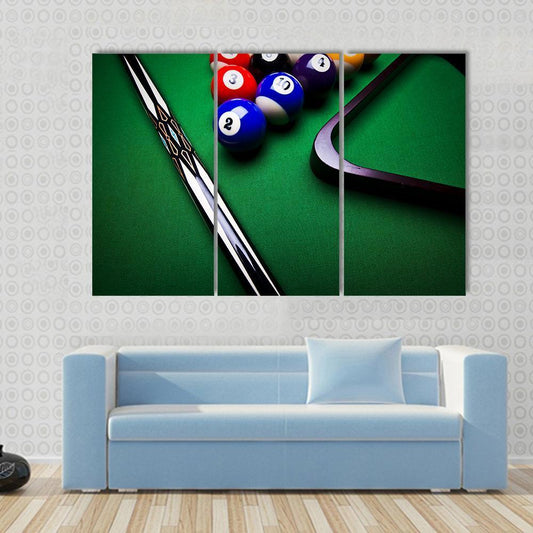 Billiard Balls Canvas Wall Art-3 Horizontal-Gallery Wrap-37" x 24"-Tiaracle