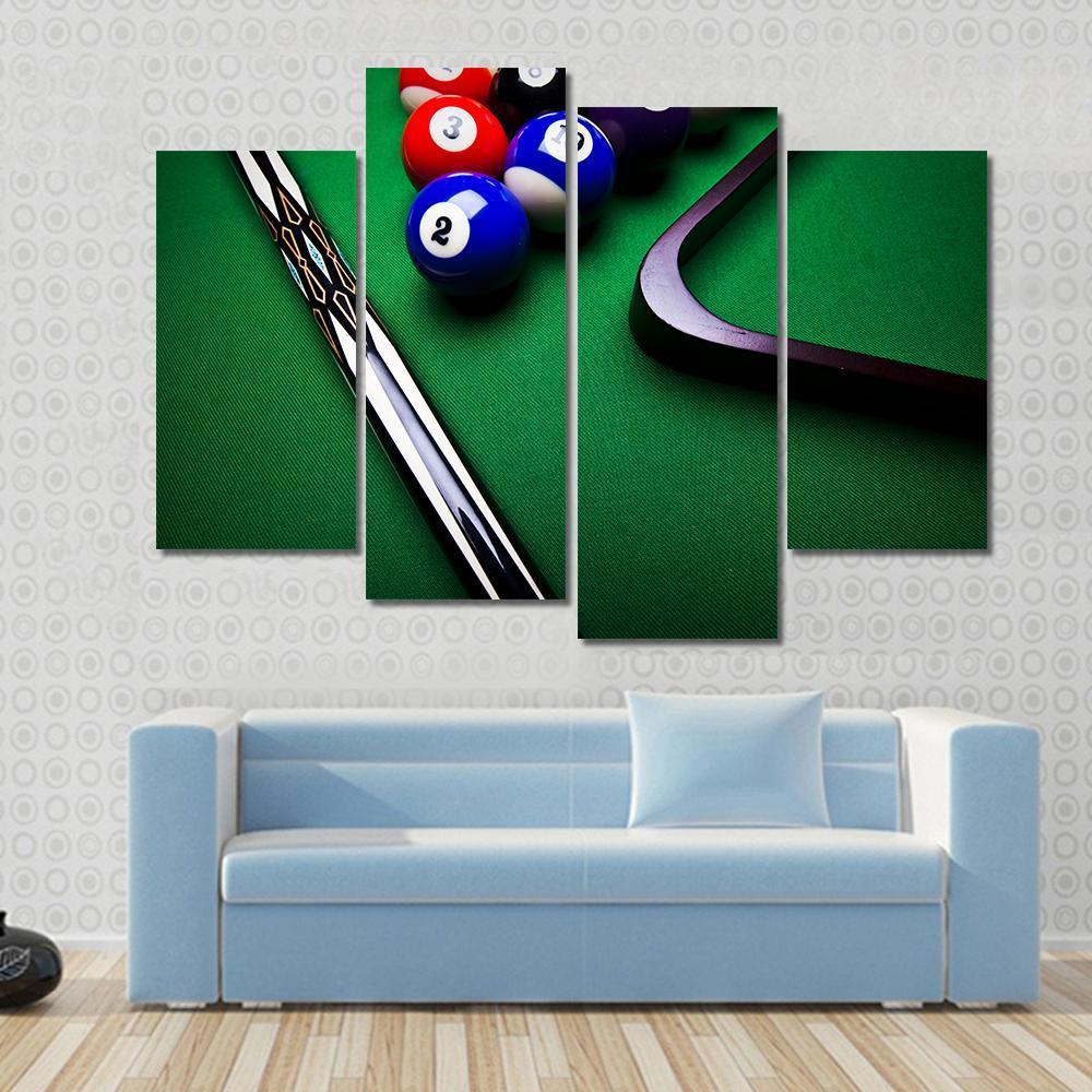 Billiard Balls Canvas Wall Art-4 Pop-Gallery Wrap-50" x 32"-Tiaracle