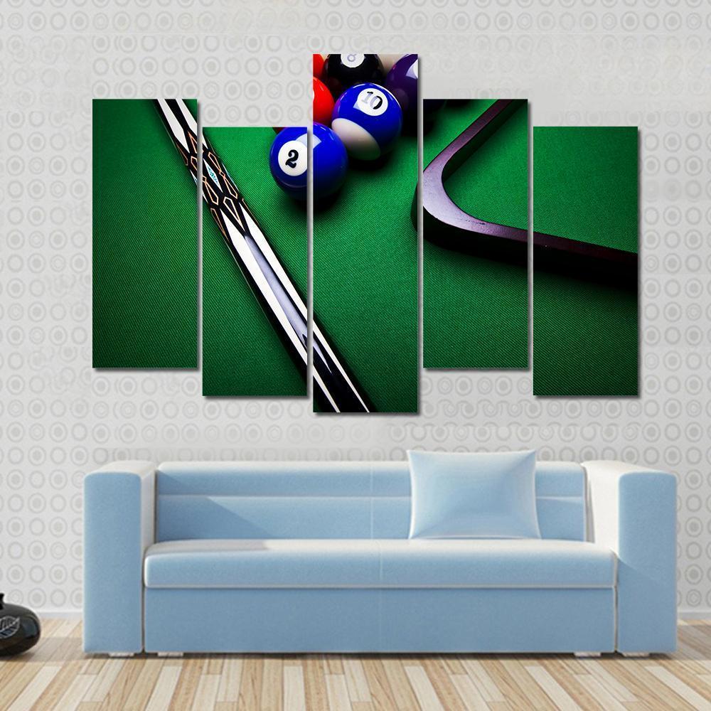 Billiard Balls Canvas Wall Art-5 Pop-Gallery Wrap-47" x 32"-Tiaracle