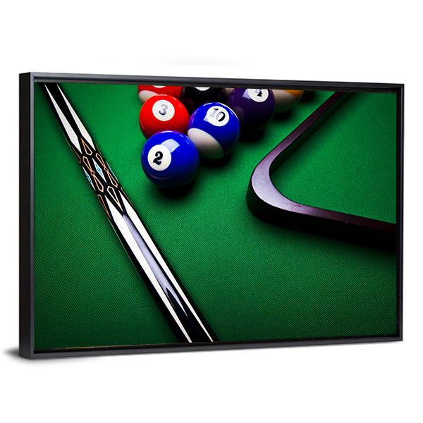 Billiard Balls Canvas Wall Art-3 Horizontal-Gallery Wrap-25" x 16"-Tiaracle