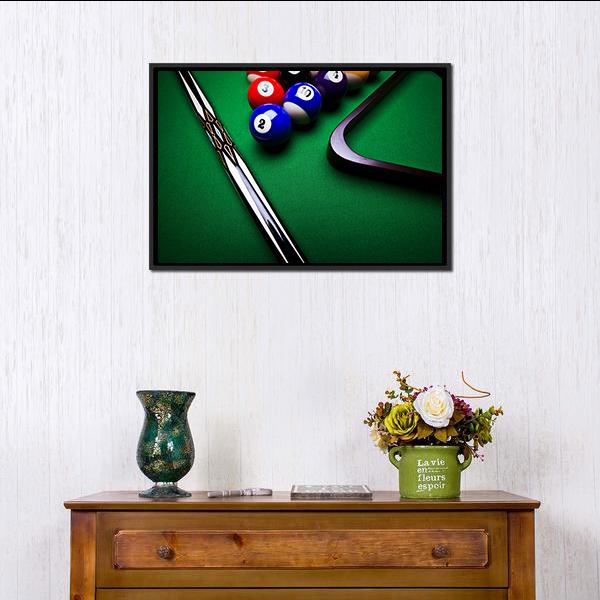 Billiard Balls Canvas Wall Art-1 Piece-Floating Frame-24" x 16"-Tiaracle