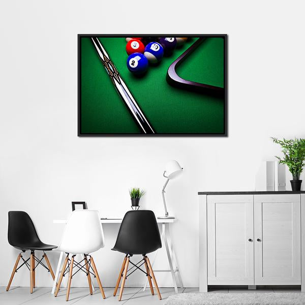 Billiard Balls Canvas Wall Art-3 Horizontal-Gallery Wrap-25" x 16"-Tiaracle