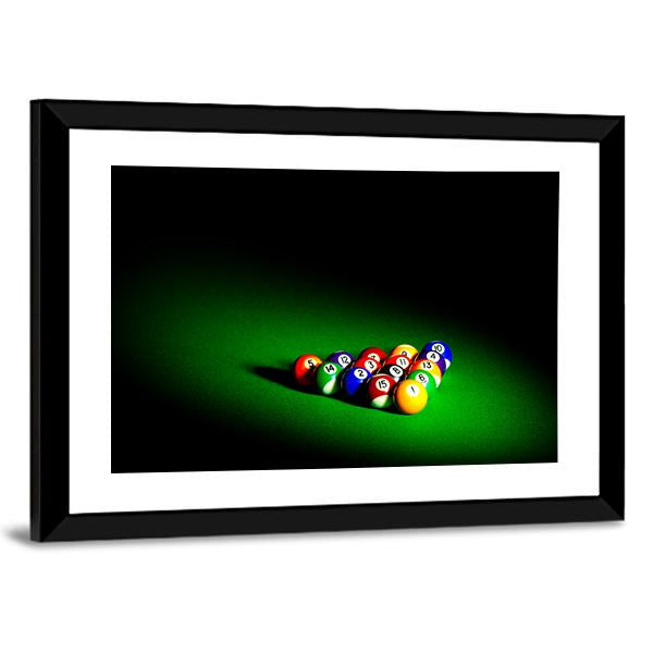 Billiard Balls Under Light Canvas Wall Art-3 Horizontal-Gallery Wrap-25" x 16"-Tiaracle