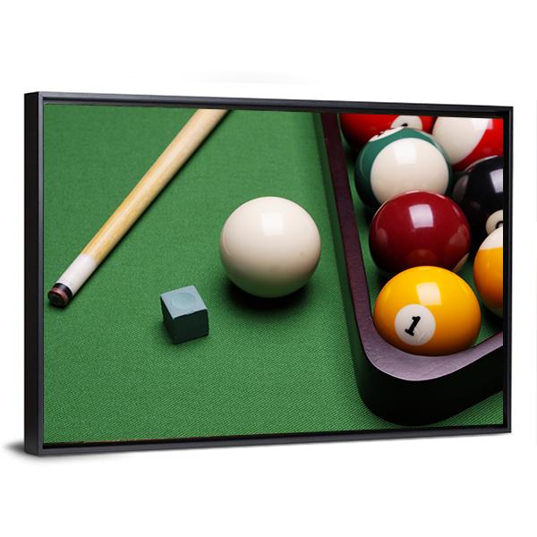 Billiard Equipment Canvas Wall Art-3 Horizontal-Gallery Wrap-25" x 16"-Tiaracle