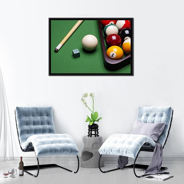 Billiard Equipment Canvas Wall Art-3 Horizontal-Gallery Wrap-25" x 16"-Tiaracle