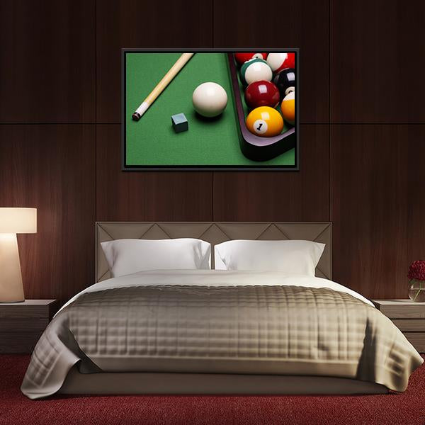 Billiard Equipment Canvas Wall Art-3 Horizontal-Gallery Wrap-25" x 16"-Tiaracle