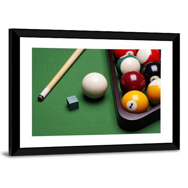 Billiard Equipment Canvas Wall Art-3 Horizontal-Gallery Wrap-25" x 16"-Tiaracle