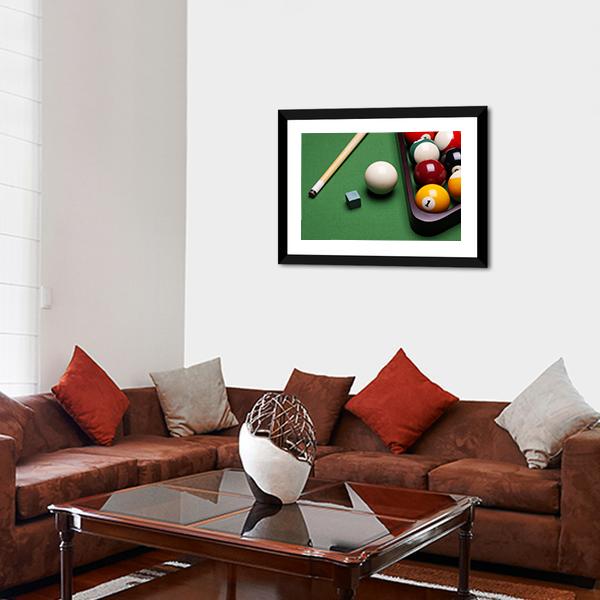 Billiard Equipment Canvas Wall Art-3 Horizontal-Gallery Wrap-25" x 16"-Tiaracle