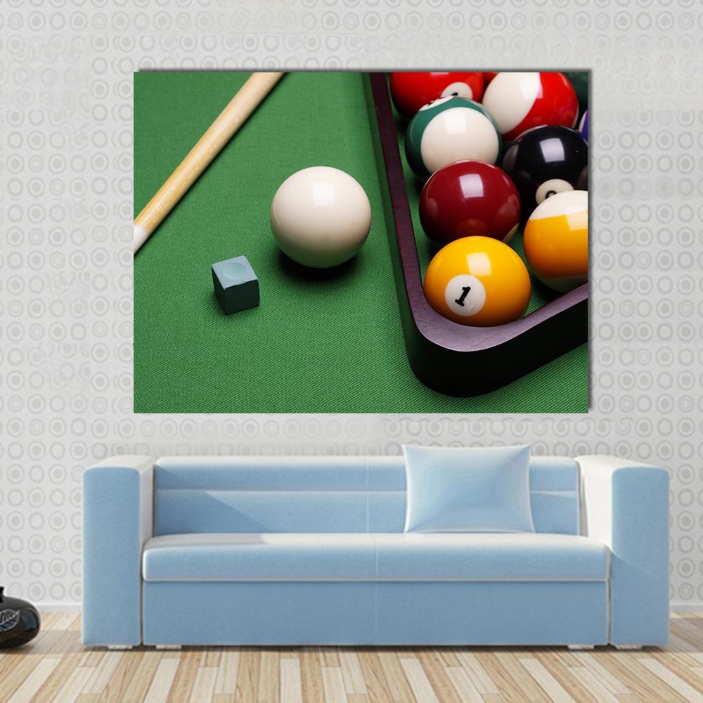 Billiard Equipment Canvas Wall Art-1 Piece-Gallery Wrap-48" x 32"-Tiaracle