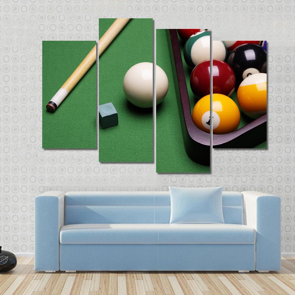 Billiard Equipment Canvas Wall Art-4 Pop-Gallery Wrap-50" x 32"-Tiaracle