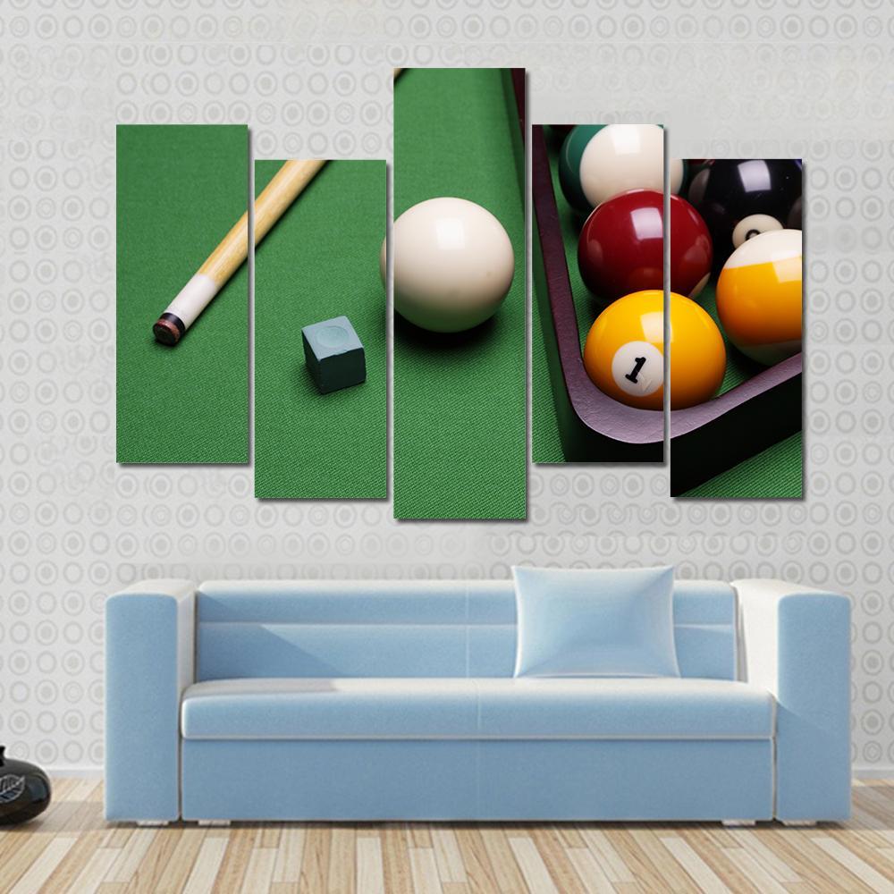 Billiard Equipment Canvas Wall Art-5 Pop-Gallery Wrap-47" x 32"-Tiaracle