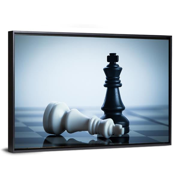 Black & White Chess Canvas Wall Art-3 Horizontal-Gallery Wrap-25" x 16"-Tiaracle