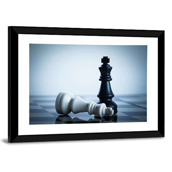 Black & White Chess Canvas Wall Art-3 Horizontal-Gallery Wrap-25" x 16"-Tiaracle