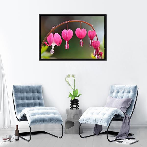 Bleeding Heart Flowers Canvas Wall Art-3 Horizontal-Gallery Wrap-25" x 16"-Tiaracle