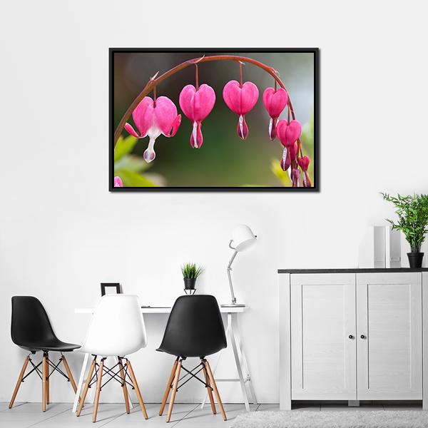 Bleeding Heart Flowers Canvas Wall Art-3 Horizontal-Gallery Wrap-25" x 16"-Tiaracle