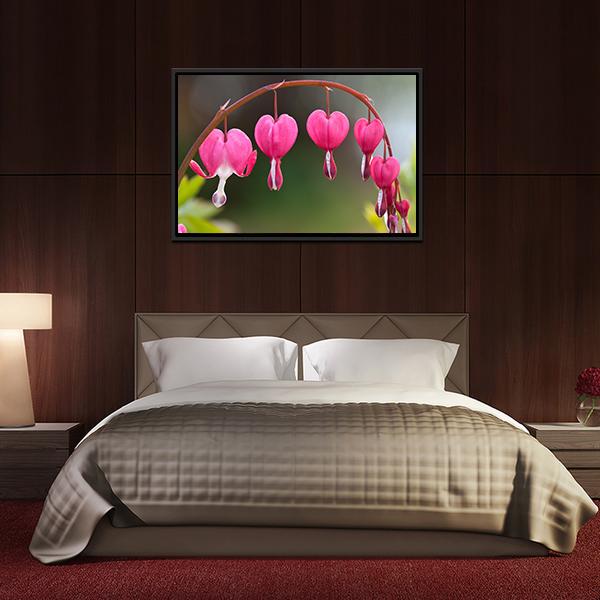 Bleeding Heart Flowers Canvas Wall Art-3 Horizontal-Gallery Wrap-25" x 16"-Tiaracle