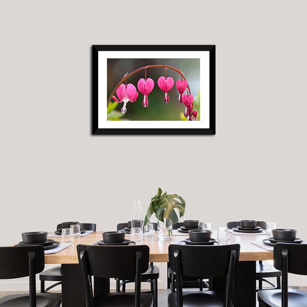 Bleeding Heart Flowers Canvas Wall Art-3 Horizontal-Gallery Wrap-25" x 16"-Tiaracle