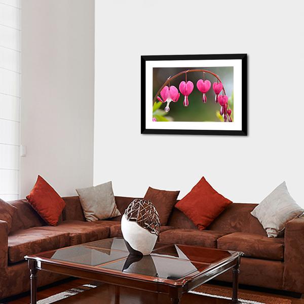 Bleeding Heart Flowers Canvas Wall Art-3 Horizontal-Gallery Wrap-25" x 16"-Tiaracle