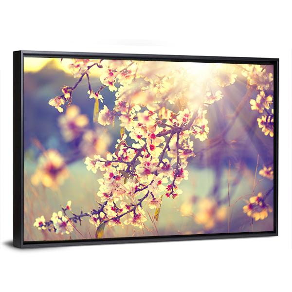 Blooming Tree & Sun Flare Canvas Wall Art-3 Horizontal-Gallery Wrap-25" x 16"-Tiaracle