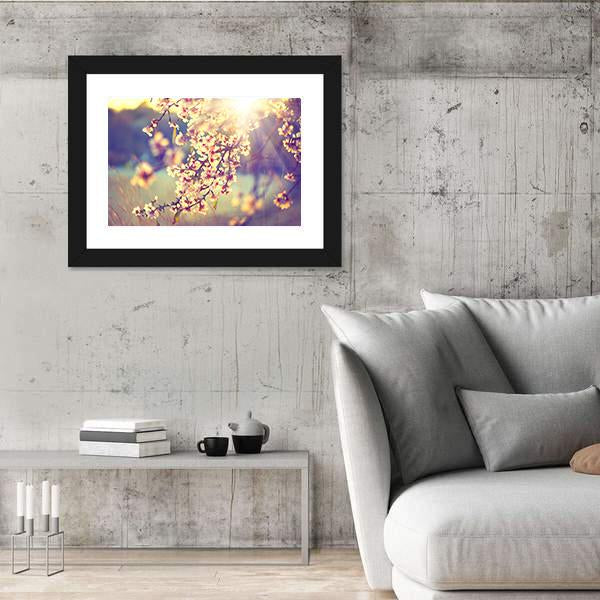 Blooming Tree & Sun Flare Canvas Wall Art-3 Horizontal-Gallery Wrap-25" x 16"-Tiaracle