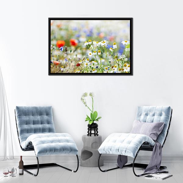 Blooming Wild Flowers Canvas Wall Art-3 Horizontal-Gallery Wrap-25" x 16"-Tiaracle