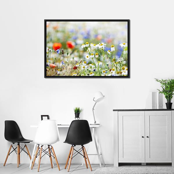 Blooming Wild Flowers Canvas Wall Art-3 Horizontal-Gallery Wrap-25" x 16"-Tiaracle