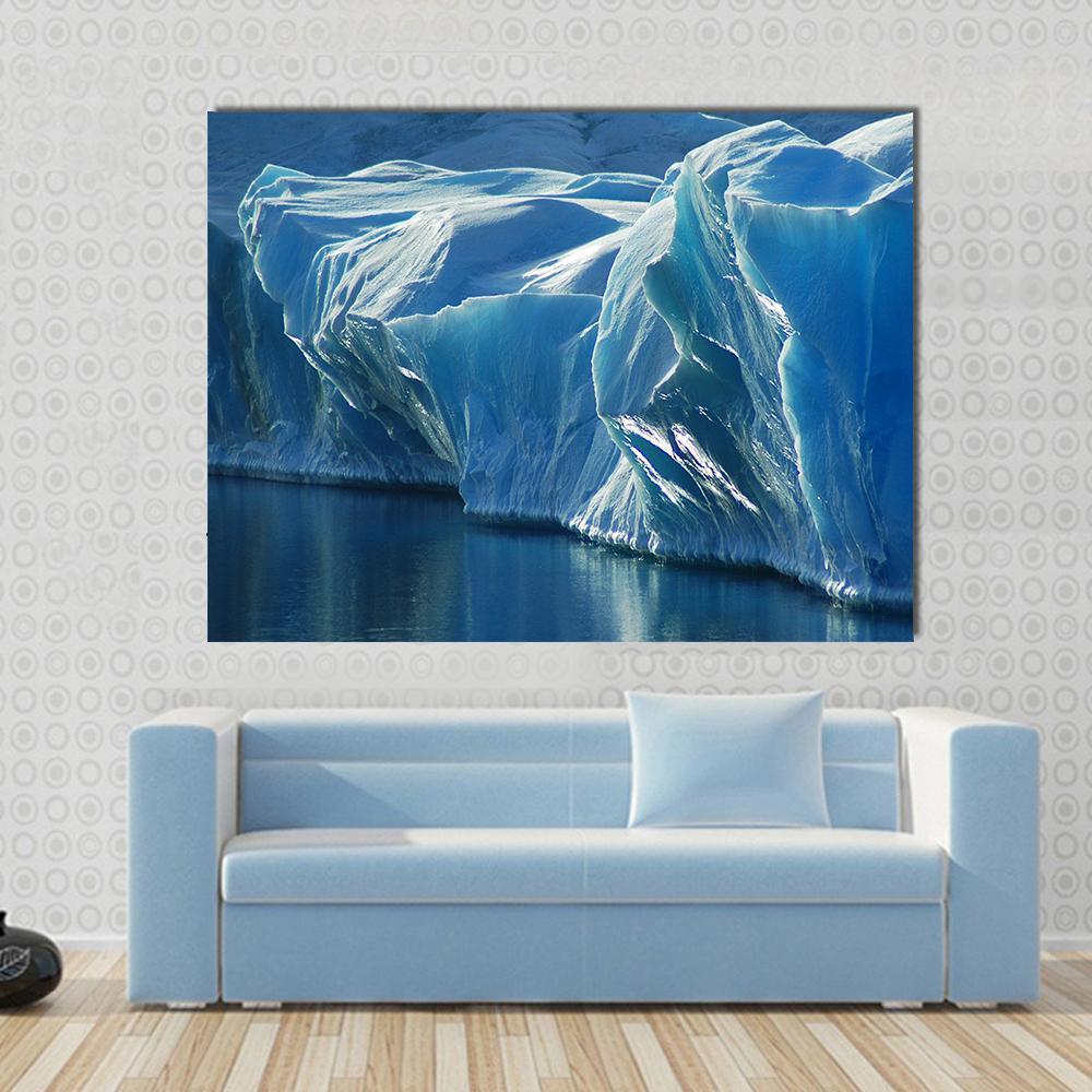 Blue Ice Canvas Wall Art-1 Piece-Gallery Wrap-48" x 32"-Tiaracle