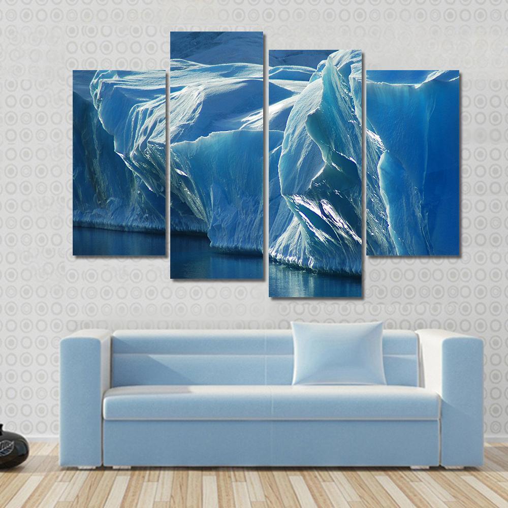 Blue Ice Canvas Wall Art-4 Pop-Gallery Wrap-50" x 32"-Tiaracle