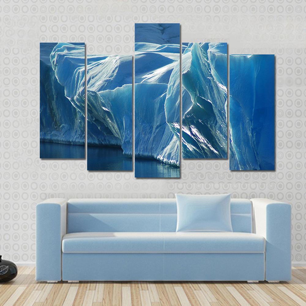 Blue Ice Canvas Wall Art-5 Pop-Gallery Wrap-47" x 32"-Tiaracle