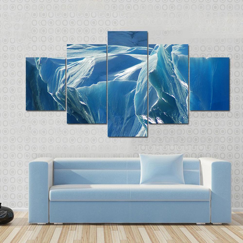 Blue Ice Canvas Wall Art-5 Star-Gallery Wrap-62" x 32"-Tiaracle