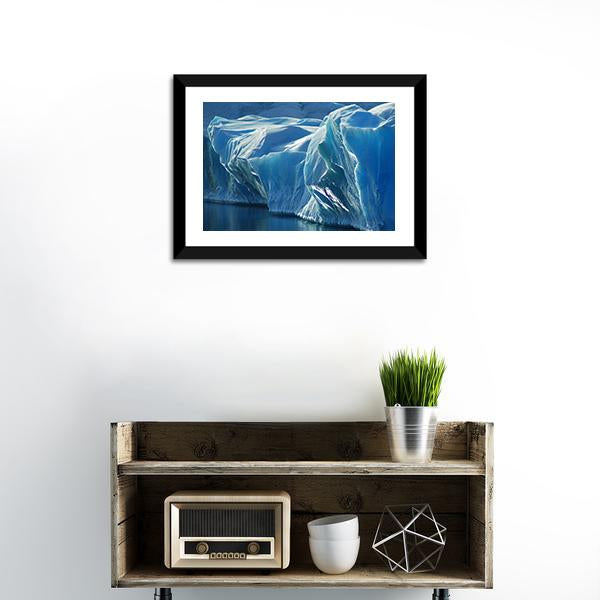 Blue Ice Canvas Wall Art-1 Piece-Framed Print-20" x 16"-Tiaracle