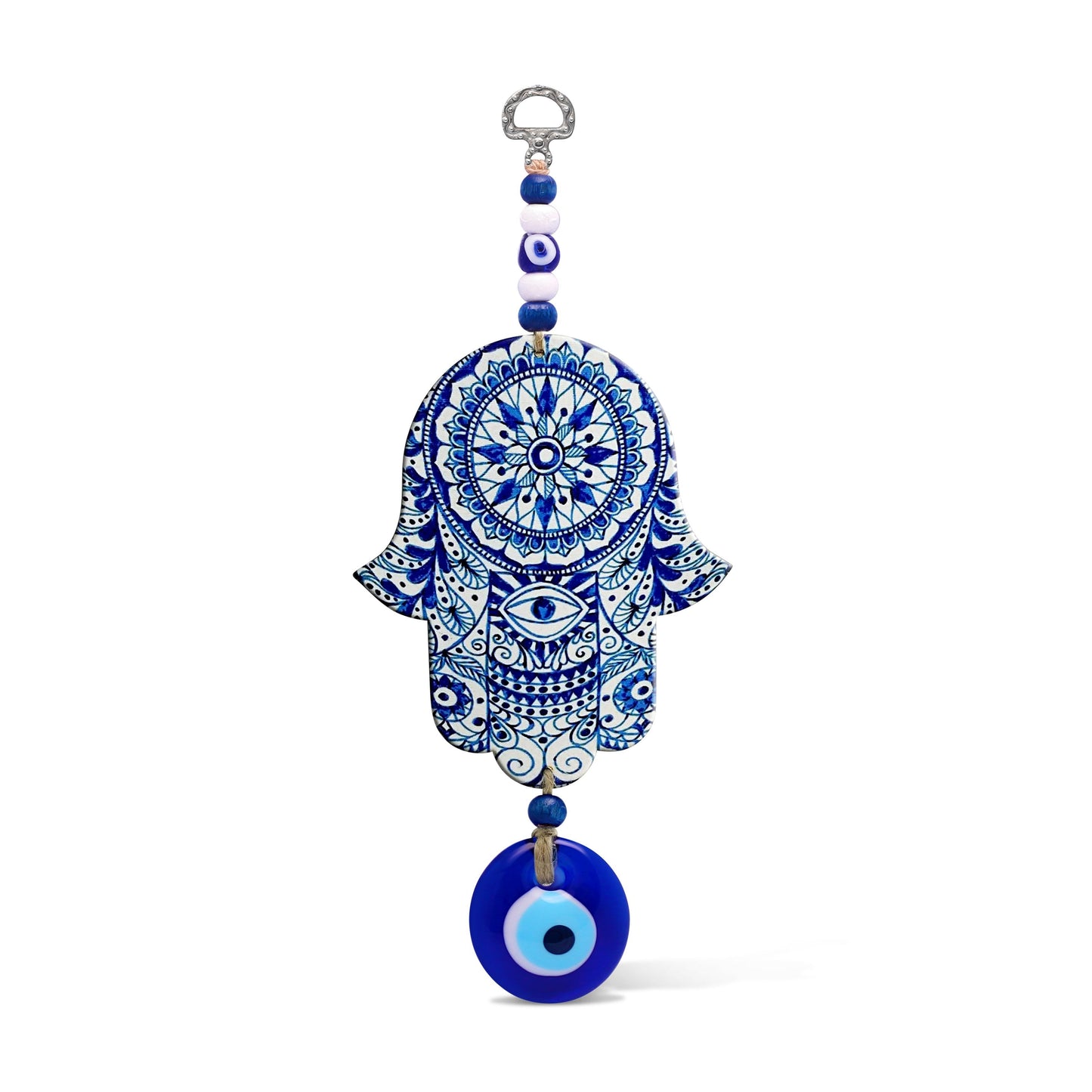 Lovely Hues of Blue Hamsa Hand Wall Art for Home or Office