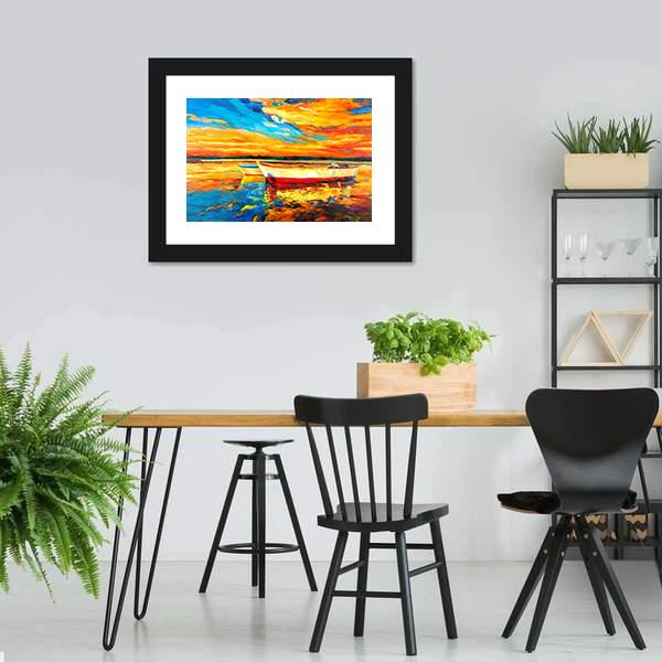 Boat & Sea Abstract Canvas Wall Art-3 Horizontal-Gallery Wrap-25" x 16"-Tiaracle