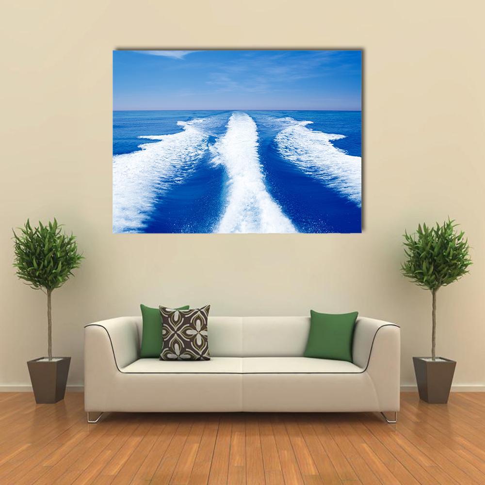 Boat Wake Prop Wash Canvas Wall Art-1 Piece-Gallery Wrap-48" x 32"-Tiaracle