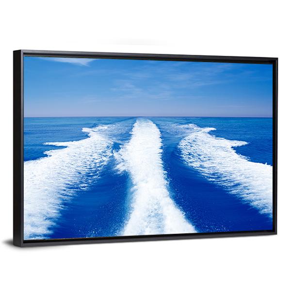 Boat Wake Prop Wash Canvas Wall Art-3 Horizontal-Gallery Wrap-25" x 16"-Tiaracle