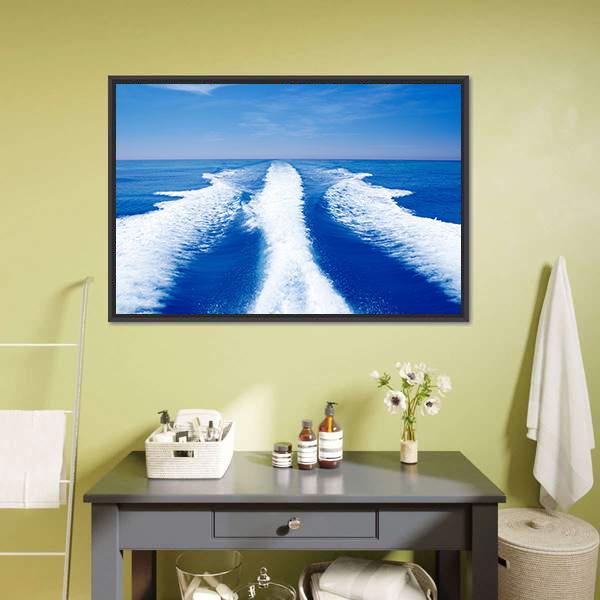Boat Wake Prop Wash Canvas Wall Art-3 Horizontal-Gallery Wrap-25" x 16"-Tiaracle