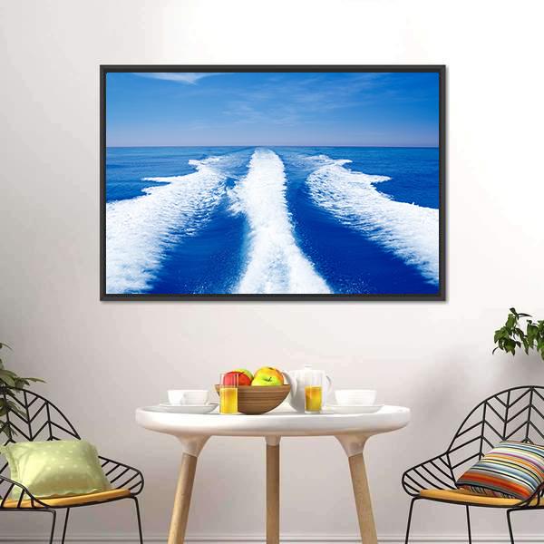 Boat Wake Prop Wash Canvas Wall Art-3 Horizontal-Gallery Wrap-25" x 16"-Tiaracle