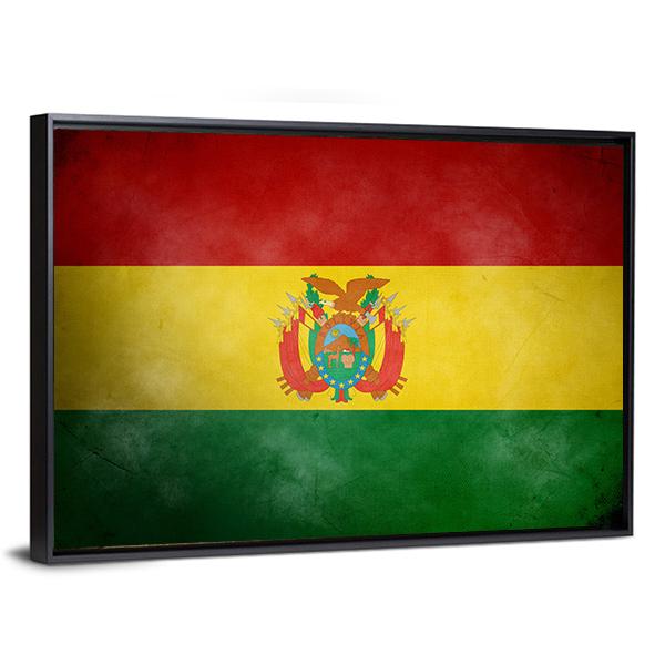 Bolivia Flag Canvas Wall Art-3 Horizontal-Gallery Wrap-25" x 16"-Tiaracle